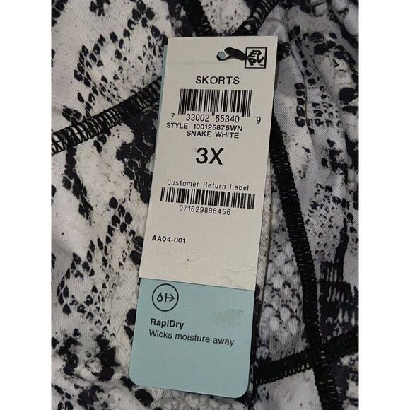 ID Ideology White Black Snake Print Tiered Skort Plus Size 3X NWT - Picture 7 of 8